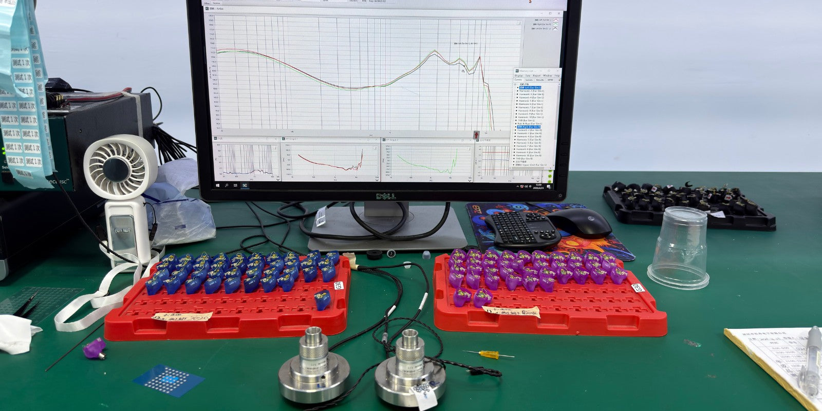 EPZ technician testing IEMs before shipping